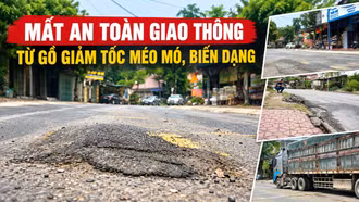 Mất an toàn giao thông từ gồ giảm tốc méo mó, biến dạng