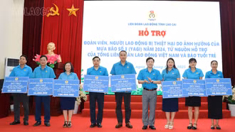 Hỗ trợ trên 6,8 tỷ đồng cho đoàn viên, lao động bị ảnh hưởng bởi hoàn lưu bão số 3