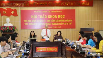 Hội thảo khoa học “Thực hiện nhiệm vụ tổng kết thực tiễn ở các trường chính trị theo Hướng dẫn số 02-HD/TW ngày 8/2/2018 của Ban Bí thư”