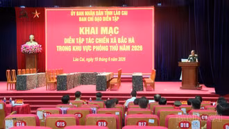 Khai mạc diễn tập tác chiến khu vực phòng thủ xã Bắc Hà năm 2026