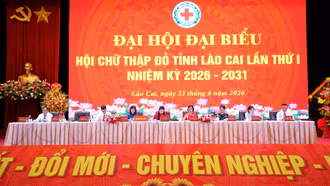 Đại hội đại biểu Hội Chữ thập đỏ tỉnh Lào Cai lần thứ I, nhiệm kỳ 2026 - 2031 hoàn thành phiên thứ nhất