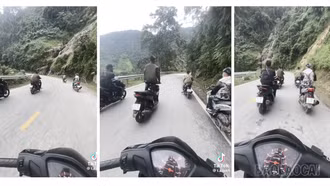 Cảnh sát giao thông Lào Cai xử lý nhóm 5 thanh, thiếu niên vi phạm giao thông qua VNeTraffic