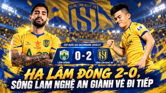 Hạ Lâm Đồng 2-0, Sông Lam Nghệ An giành vé đi tiếp