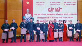 Gặp mặt, trao quà cho người có công nhân dịp Tết Nguyên đán