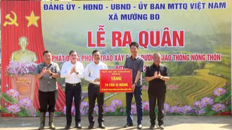 Phó Bí thư Tỉnh ủy Nguyễn Thế Phước dự Lễ phát động làm đường giao thông nông thôn tại xã Mường Bo