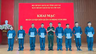 Xã Cốc San khai mạc huấn luyện dân quân cơ động năm 2026