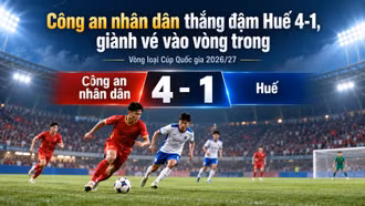 Công an nhân dân thắng đậm Huế 4-1, giành vé vào vòng trong