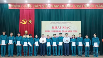 Lào Cai: Các địa phương khai mạc huấn luyện dân quân và dân quân cơ động năm 2026