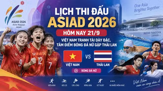 Lịch thi đấu ASIAD 2026 hôm nay 21/9: Việt Nam tranh tài dày đặc, tâm điểm bóng đá nữ gặp Thái Lan