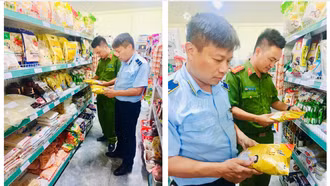 Công an xã Cảm Nhân phối hợp phát hiện, xử lý hộ kinh doanh bán thực phẩm nhập lậu