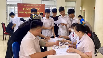Xã Bảo Yên và phường Âu Lâu đăng ký nghĩa vụ quân sự lần đầu cho công dân đăng ký nghĩa vụ quân sự