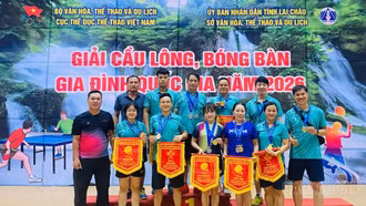 Lào Cai giành 8 huy chương tại Giải Cầu lông, Bóng bàn Gia đình quốc gia năm 2026