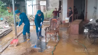 Mưa lớn gây ngập úng tại nhiều địa phương trong tỉnh