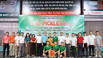Sôi nổi Giải Pickleball Khối thi đua Ngân hàng - Bảo hiểm tỉnh Lào Cai năm 2026