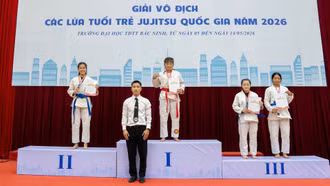 Lào Cai giành 3 huy chương vàng tại Giải vô địch các lứa tuổi trẻ Jujitsu Quốc gia năm 2026