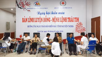 Ngày hội hiến máu tình nguyện ở Chi nhánh Luyện đồng Lào Cai 