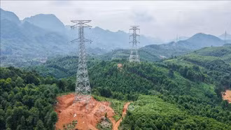 Đường dây 500kV Lào Cai – Vĩnh Yên: Hoàn thành kéo dây những khoảng néo đầu tiên