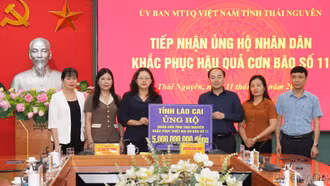 Lào Cai hỗ trợ Thái Nguyên 5 tỷ đồng khắc phục hậu quả hoàn lưu bão số 11