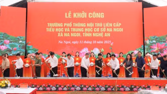 Đồng loạt khởi công trường nội trú liên cấp ở biên giới: Lời hứa tiến độ trước Nhân dân