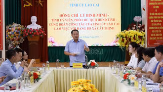 Phó Chủ tịch HĐND tỉnh Lý Bình Minh khảo sát và làm việc tại xã Cát Thịnh
