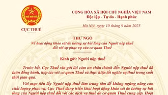 Cục Thuế gửi Thư ngỏ về hoạt động khảo sát đo lường sự hài lòng của người nộp thuế