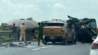 Nguyên nhân sơ bộ vụ 4 ô tô tông liên hoàn trên cao tốc Pháp Vân - Quốc lộ 45