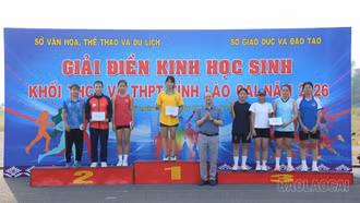 30 bộ giải được trao tại giải Điền kinh học sinh THCS và THPT tỉnh Lào Cai năm 2026