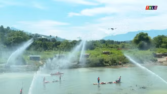 Cứu hộ sử dụng UAV và thiết bị bay không người lái tại diễn tập phòng thủ dân sự tỉnh Lào Cai