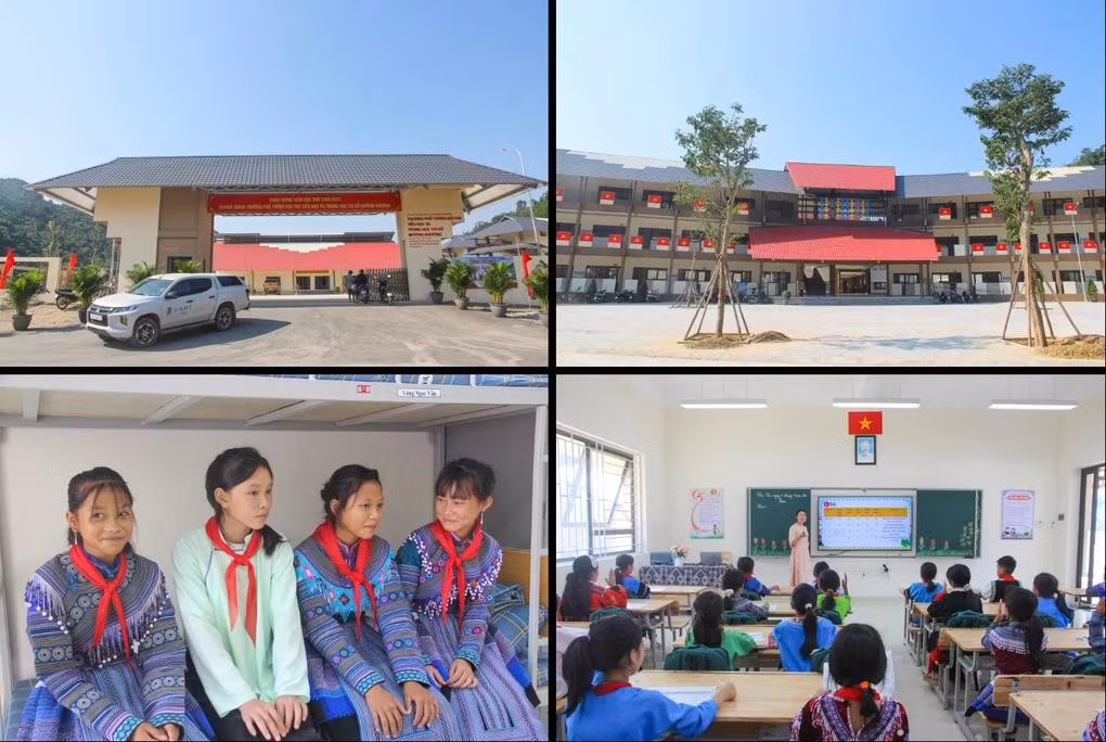 Trường Phổ thông nội trú Tiểu học và Trung học cơ sở Mường Khương có diện tích gần 5ha, gồm 9 khối nhà được đầu tư đồng bộ, phục vụ dạy học, ăn ở và sinh hoạt (Ảnh: Hoàng Đức).