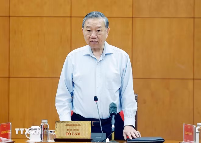 Tổng Bí thư Tô Lâm phát biểu chỉ đạo.