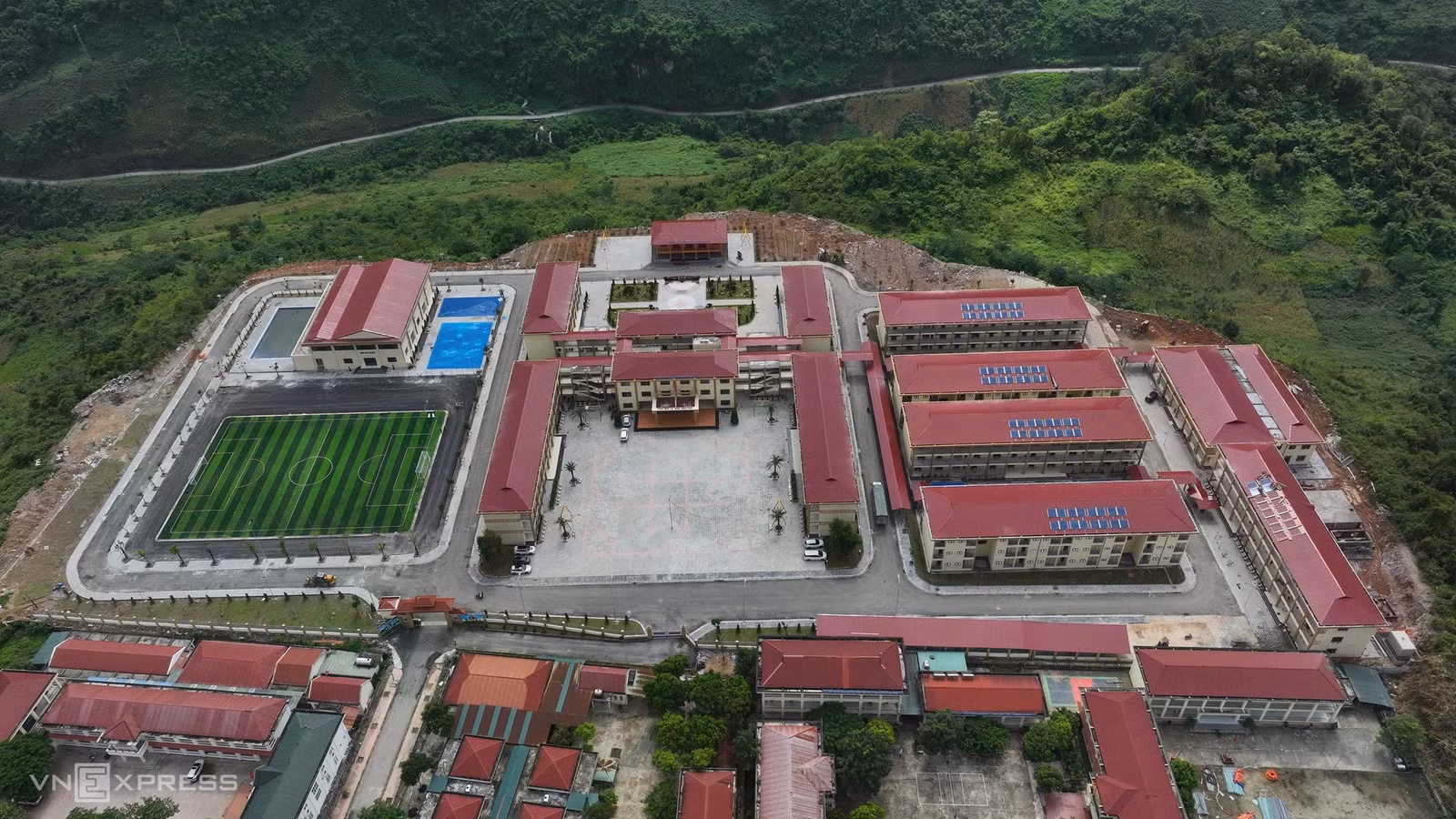 Trường Tiểu học và THCS Pa Tần, Lai Châu, một trong 100 trường phổ thông nội trú được khánh thành ngày 5/9. Ảnh: Ngọc Thành