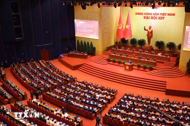 Quang cảnh phiên khai mạc Đại hội XIV của Đảng.
