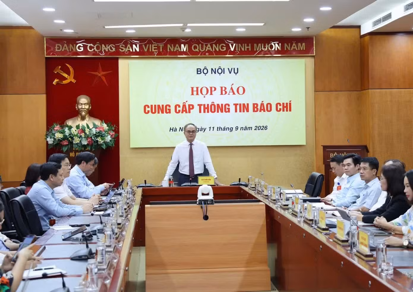 Bộ Nội vụ tổ chức họp báo, chiều 11/9. Ảnh: PV