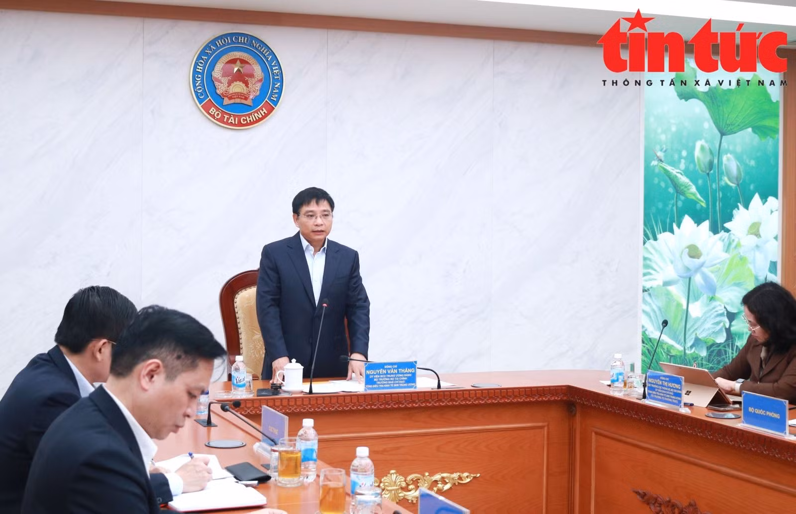 Ủy viên Trung ương Đảng, Bộ trưởng Bộ Tài chính Nguyễn Văn Thắng phát biểu tại hội nghị.
