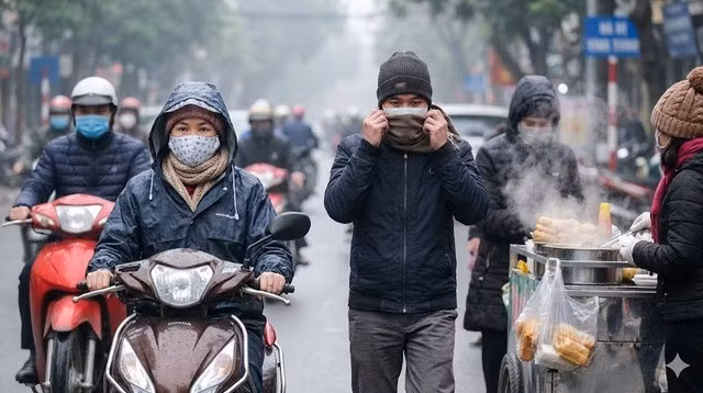 Người dân cần che chắn, giữ ấm vùng mặt khi ra ngoài để phòng ngừa liệt mặt mùa đông.