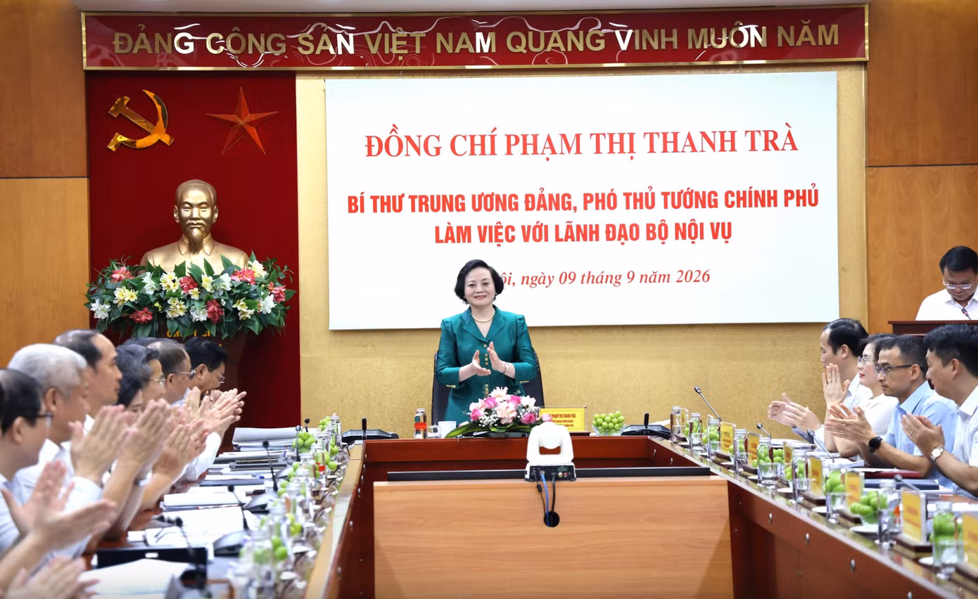 Phó Thủ tướng Phạm Thị Thanh Trà làm việc với Bộ Nội vụ. Ảnh: Thu Giang.