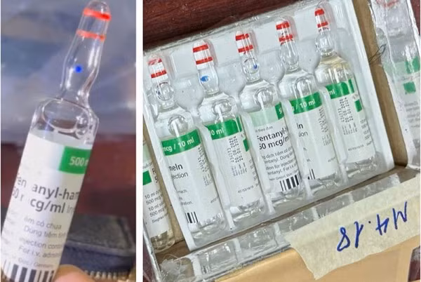 Cục CSĐT tội phạm về ma túy thu giữ các lọ ma túy “cực độc” fentanyl tại nhà đối tượng Nguyễn Văn Tuấn.