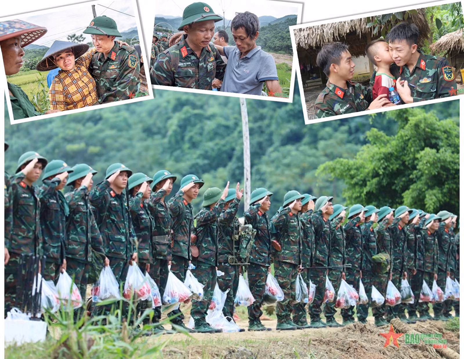 Người dân Làng Nủ lưu luyến chia tay bộ đội.