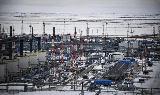 Cơ sở khí đốt tự nhiên Bovanenkovo ở bán đảo Yamal, Tây Bắc Siberia, thuộc Nga.