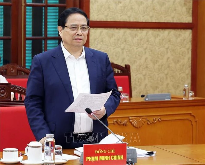 Thủ tướng Phạm Minh Chính phát biểu tại buổi làm việc.