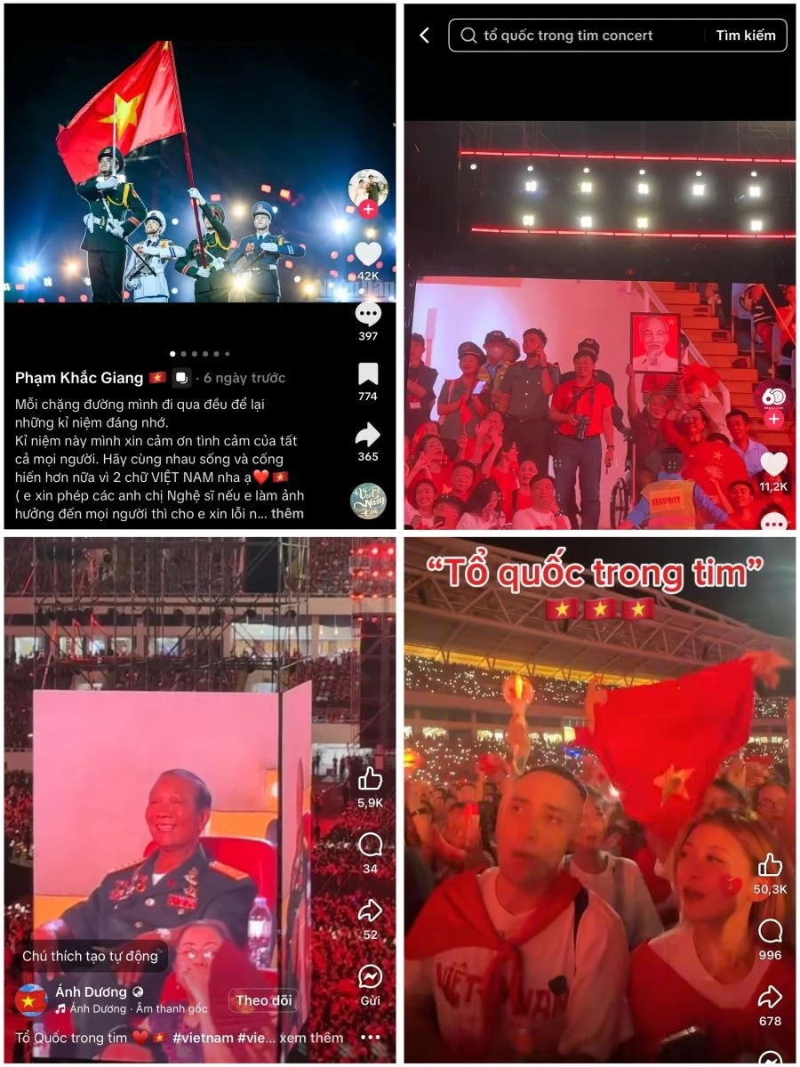 Nhiều thước phim ngắn về concert quốc gia được lan toả mạnh mẽ trên mạng xã hội.