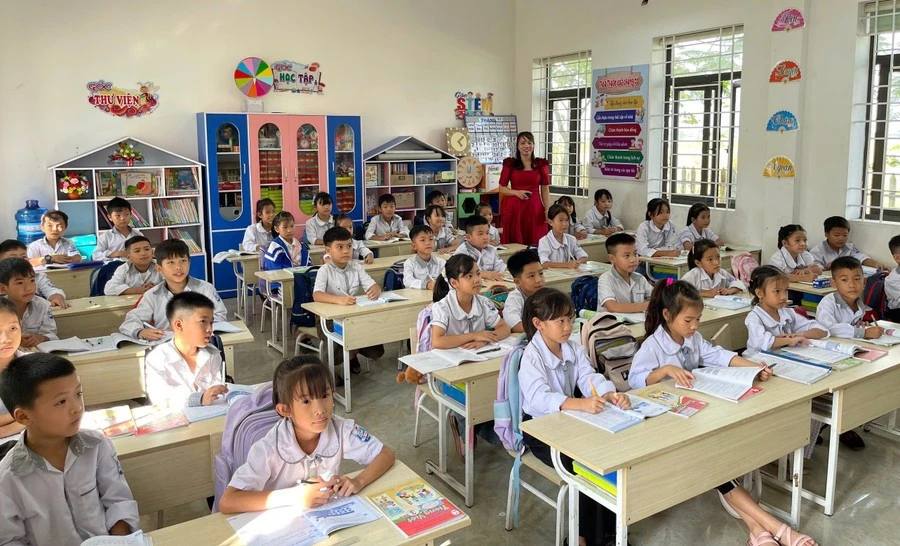 Một tiết học tại Trường Tiểu học Yên Trị (Yên Đồng, Ninh Bình).