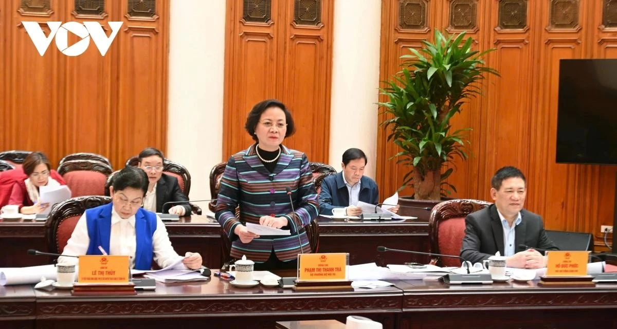 Bộ trưởng Nội vụ Phạm Thị Thanh Trà phát biểu tại buổi họp
