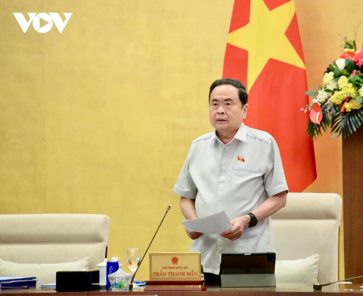 Chủ tịch Quốc hội Trần Thanh Mẫn phát biểu.