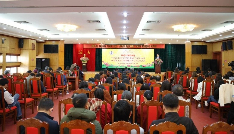 Hội nghị tổng kết công tác dân số năm 2025, nhiệm vụ trọng tâm năm 2026 do Cục Dân số, Bộ Y tế tổ chức. Ảnh: VGP/TL