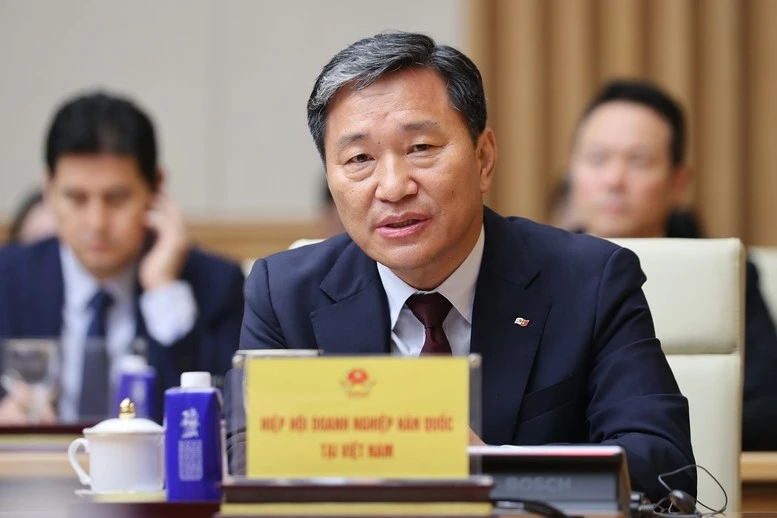 Ông Ko Tae Yeon, Chủ tịch Hiệp hội Doanh nghiệp Hàn Quốc tại Việt Nam (KoCham) phát biểu tại tọa đàm - Ảnh: VGP/Nhật Bắc