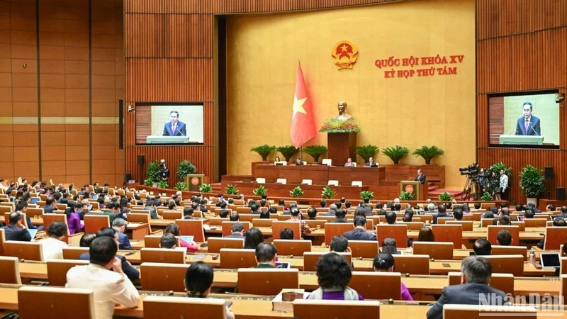 Một phiên họp tại Kỳ họp thứ 8, Quốc hội khóa XV. Ảnh: Nhandan