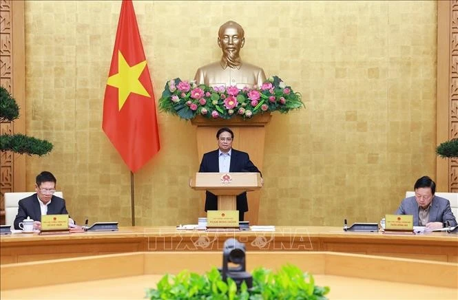 Thủ tướng Phạm Minh Chính chủ trì phiên họp. Ảnh: Dương Giang/TTXVN