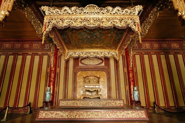 Hình ảnh Ngai vua triều Nguyễn theo hồ sơ đề nghị công nhận Bảo vật quốc gia. Ảnh: Cục Di sản văn hóa cung cấp.