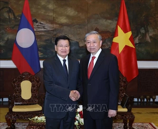 Tổng Bí thư Tô Lâm hội kiến Tổng Bí thư, Chủ tịch nước Lào Thongloun Sisoulith.